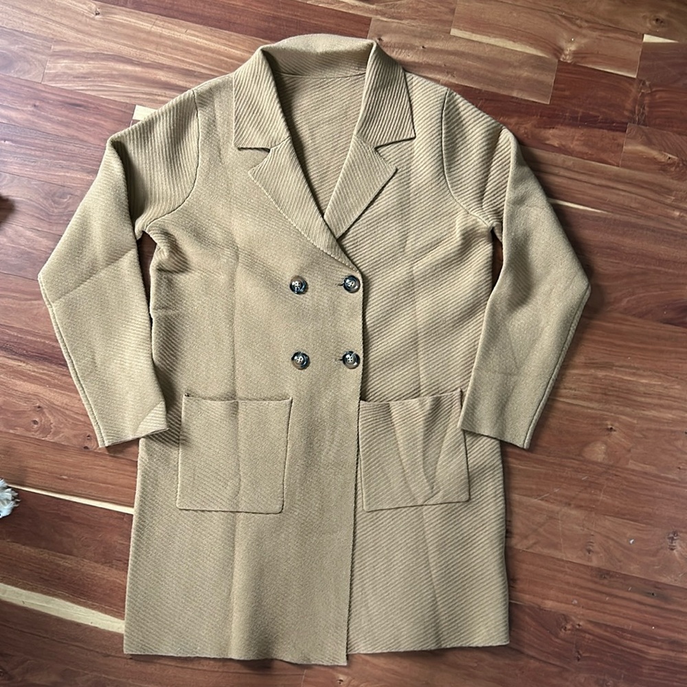 Camel colored sweater jacket